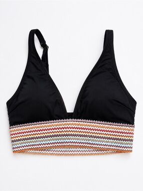 Blooming Jelly Black Crochet-Trim Bikini Top
